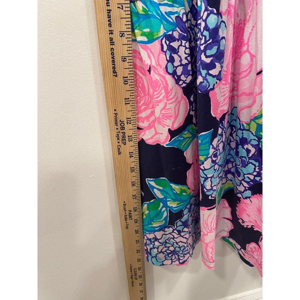 Lilly Pulitzer Martinique Tiered Maxi Dress Womens MED Navy Blue Floral Resort - Picture 15 of 16